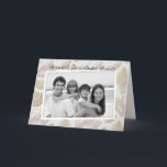 Beach Christmas Horizontal Photo Folded Holiday Card<br><div class="desc">Beach Christmas photo cards. Tropical seashells, in light, natural colors, on the front with an angled photo template, framed in white. "Warmest Christmas Wishes" greeting, in handwritten font, is easy to change. The very light gray background carries over to the inside top of the card. Personalize with a custom message,...</div>