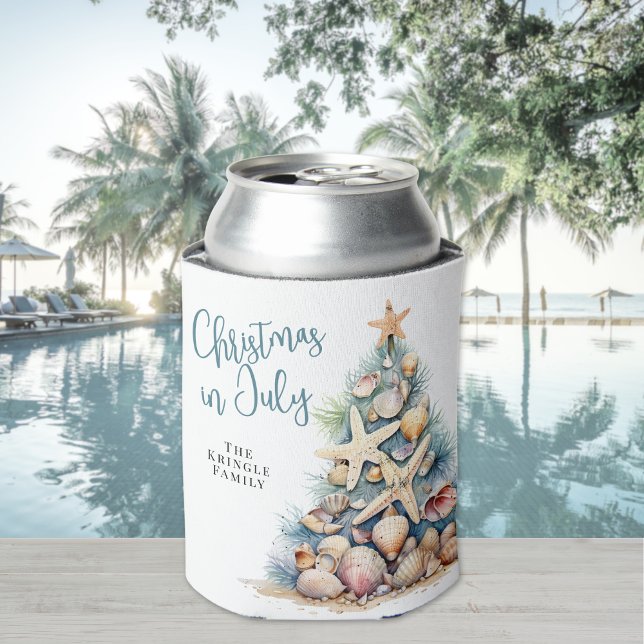 Beach Christmas In July Can Cooler (Beach Christmas In July Can Cooler)