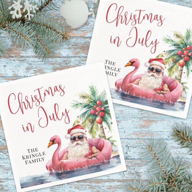 Beach Christmas In July Napkins (Beach Christmas In July Napkins)