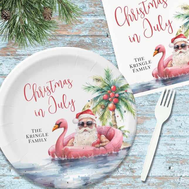 Beach Christmas In July Paper Plates (Beach Christmas In July Paper Plates)