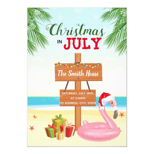 Beach christmas in july party invitation | Zazzle.com