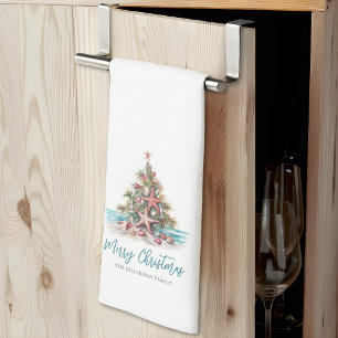 Beach Christmas Kitchen Towel