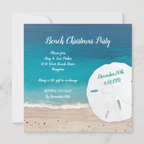 Beach Christmas New Years Party Invitation