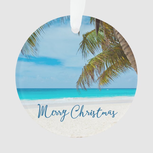 Beach Christmas Ornaments Acrylic Palm Tree (Front)