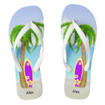 Beach Christmas Palm Tree Surfboard Flip Flops Beach Christmas Palm Tree Surfboard Flip Flops