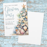 Beach Christmas Party Invitation<br><div class="desc">Invite guests to your Christmas party with this festive and beachy invitation, designed with a relaxed tropical vibe. The layout features a mix of blue and black fonts on the top left, combining script calligraphy with clean serif typography for a cheerful and modern look. On the bottom right, a large...</div>