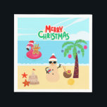 Beach Christmas Party Napkins<br><div class="desc">Fun,  Christmas party at the beach.</div>