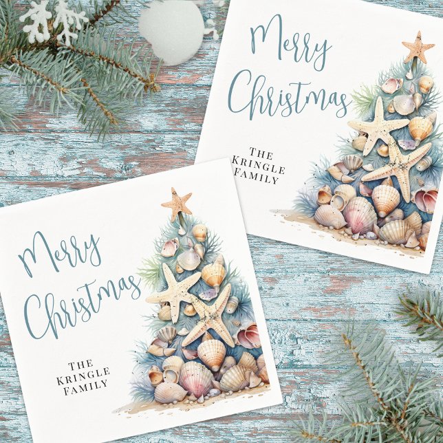 Beach Christmas Party Napkins (Beach Christmas Party Napkins)