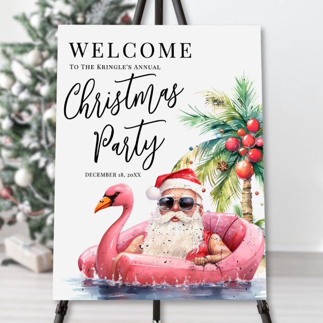 Beach Christmas Party Welcome Foam Board (Beach Christmas Party Welcome Foam Board)