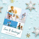 Beach Christmas Photo Card Coastal Holiday Card<br><div class="desc">Embrace the season with our Modern Minimal Christmas Card Template for sleek beachy holiday cheer. This multi-photo card with 6 frames showcases your cherished beach memories within a stylish, contemporary design. Perfect for reliving sunny vacations and seaside adventures, it’s a uniquely elegant way to send your Christmas wishes, wrapping your...</div>