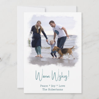 Beach Christmas Photo Card Watercolor Painting