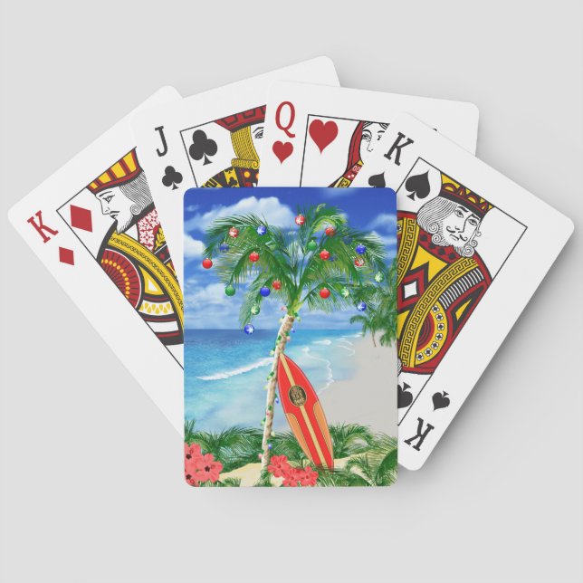 Beach Christmas Poker Cards (Back)