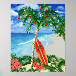 Beach Christmas Poster