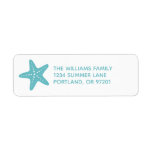 Beach Christmas Return Address Label<br><div class="desc">Pretty blue starfish Christmas return address labels. Coordinating Christmas cards and postcards available.</div>