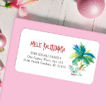 Beach Christmas Return Address Labels<br><div class="desc">These cute Christmas return address labels feature a delightful watercolor palm tree and Santa in a tropical shirt on a crisp white background. Perfect for your beach-mas celebrations, the design captures the essence of a coastal holiday in places like Hawaii and Florida. Your return address details are set in a...</div>