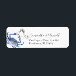 Beach Christmas Return Address Labels<br><div class="desc">These beach Christmas return address labels features a blue crab with holiday lights. Use the template fields to add your personalized text. Perfect for seaside holiday mailings. To see more unique beach themed designs by Victoria Grigaliunas visit DoTellABelle on Zazzle.</div>