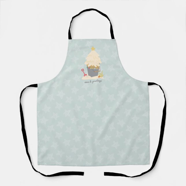 Beach Christmas Sand Pail Apron (Front)