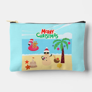 Beach Christmas Scene Accessory Pouch