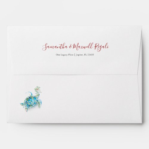 Beach Christmas Sea Tropic Return Address Envelope