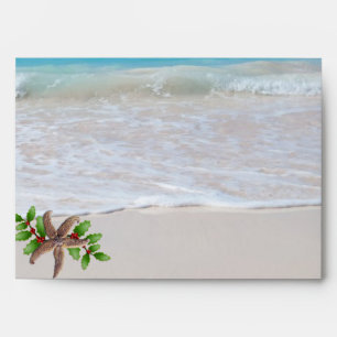 Beach Christmas Seaside Background Envelope