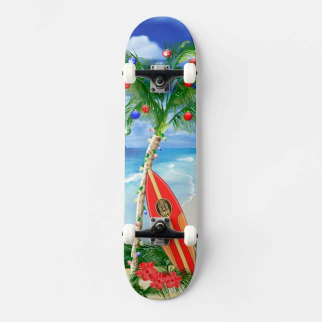 Beach Christmas Skateboard Deck (Front)