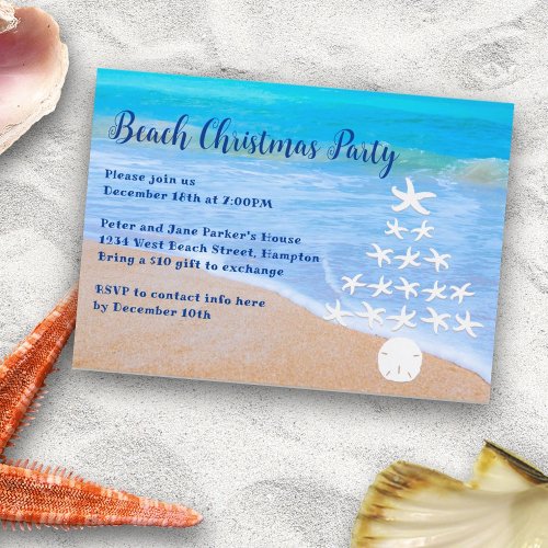 Beach Christmas Tree Party Invitation