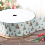 Beach Christmas Tree Pattern Satin Ribbon<br><div class="desc">Celebrate the holidays with a bit of surf and sand using this festive ribbon featuring a repeating pattern of Christmas trees made of shells and starfish. Whether you're wrapping gifts for loved ones in beachy locations like Florida, California, or the Bahamas—or just want to add a coastal touch to your...</div>