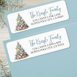 Beach Christmas Tree Return Address Label<br><div class="desc">Beach Christmas Tree Return Address Label. This festive return address label features a charming Christmas tree crafted from seashells and starfish, topped with a starfish and blending soothing blue and green hues that evoke the beauty of the ocean. The tree design is on the left, while your name and address...</div>