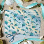 Beach Christmas Watercolor Sea Turtle Glitter Tissue Paper<br><div class="desc">This coastal themed Christmas tissue paper is perfect for crafts, decoupage, and gift wrapping, and features a pattern of cute turquoise blue sea turtles on an abstract beach background with a faux glitter wave and sparkly star accents. Check out the collection for more matching products, or contact me through Zazzle...</div>