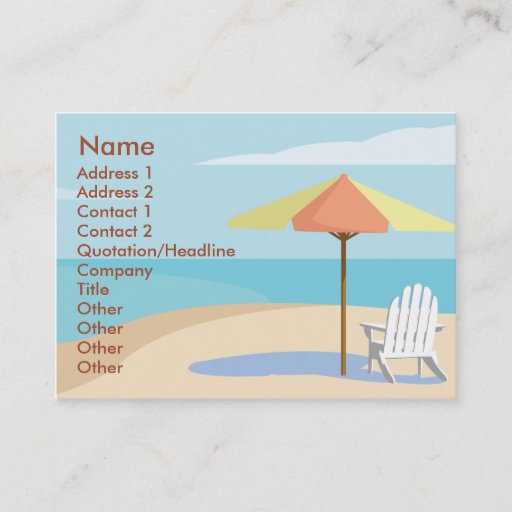 Customizable Beach - Chubby Business Cards