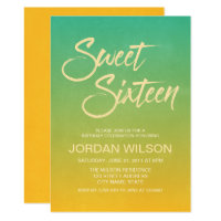Beach Citrus Gradient Sweet 16 Birthday Invitation