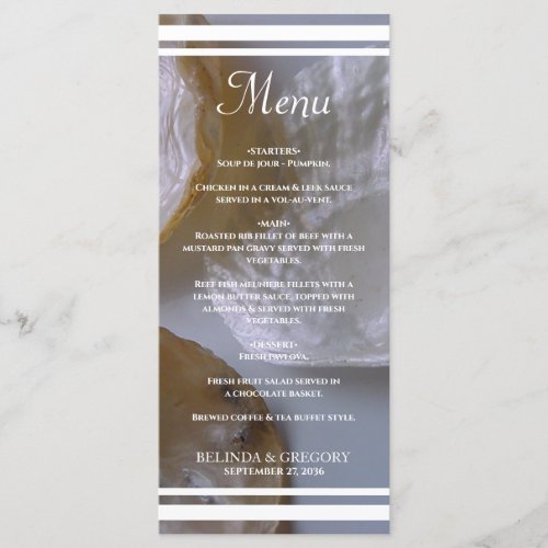 Beach Clams Wedding  Menu