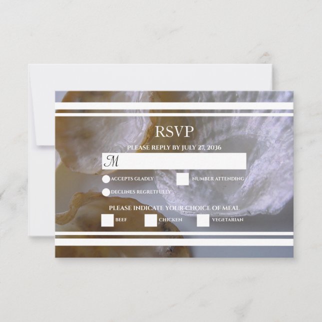 Beach Clams Wedding RSVP Cards (Front)