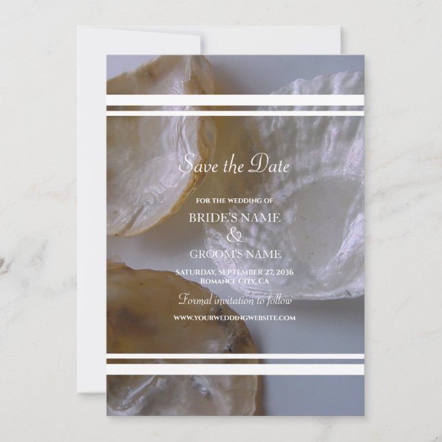 Beach Clams Wedding Save The Date (Front)