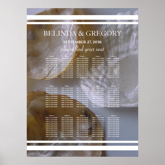 Beach Clams Wedding Seating Chart (Front)