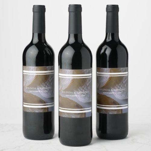 Beach Clams Wedding Wine Label