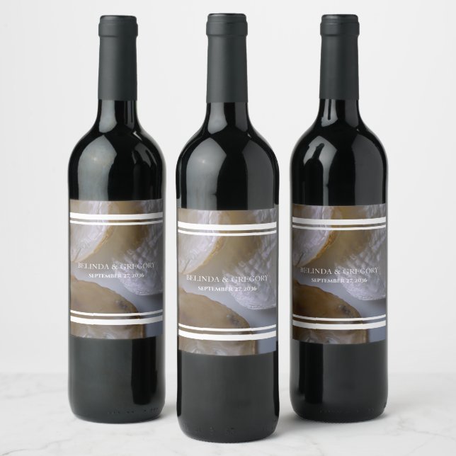 Beach Clams Wedding Wine Label (Bottles)