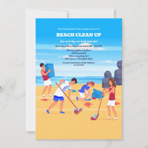 Beach Cleanup Day Invitation