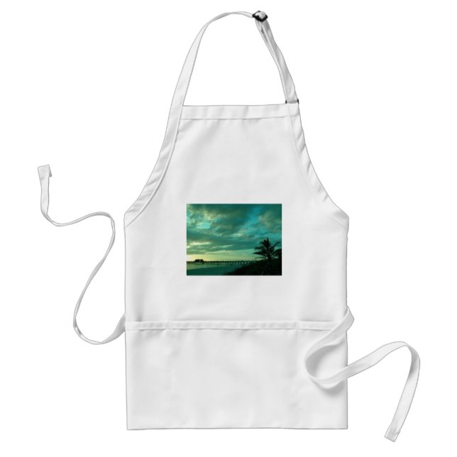 beach clouds adult apron (Front)