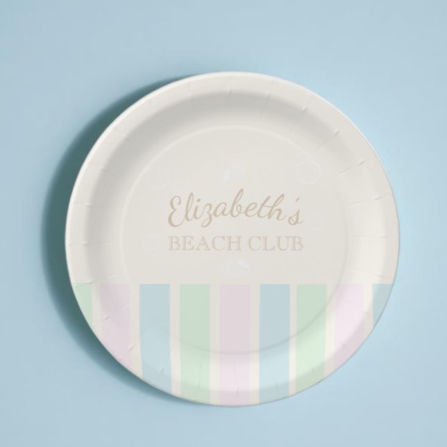Beach Club Birthday Paper Plates (Creator Uploaded)