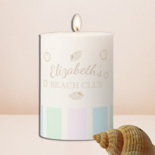 Beach Club Birthday Pillar Candle