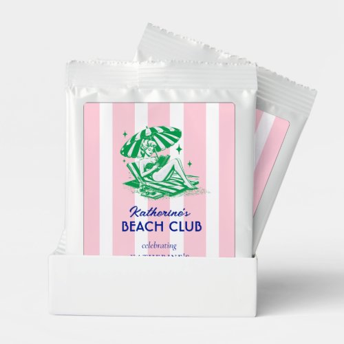 Beach Club Pink Cabana Stripe Cocktail Party Margarita Drink Mix