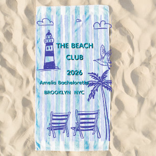 Beach club  theme bachelorette party  towel