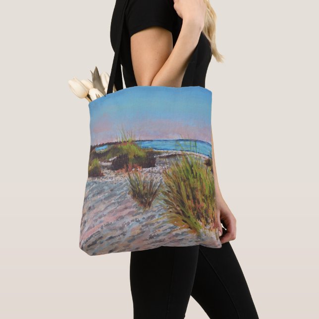 Beach Coastal | Art Painting Tote Bag (Close Up)