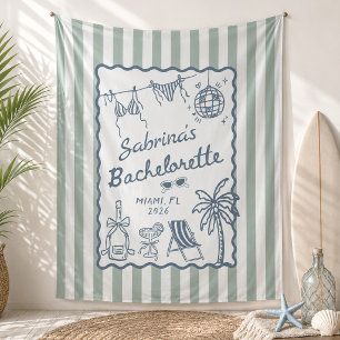 Beach Coastal Bachelorette Party Tapestry