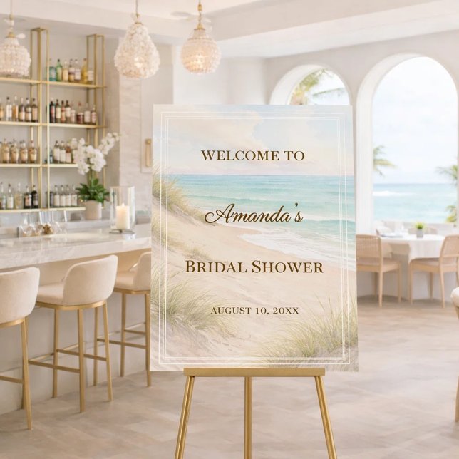 Beach coastal Bridal Shower Foam Board (Creator Uploaded)