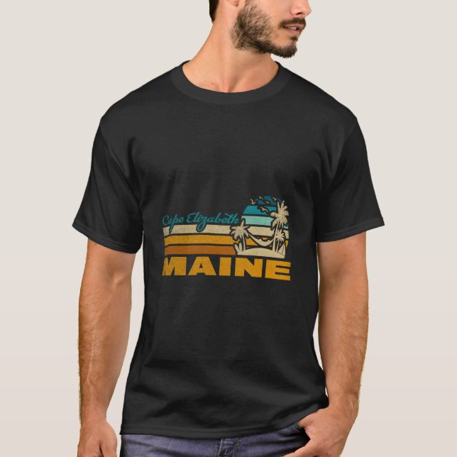 Beach Coastal City Vacation Cape Elizabeth T-Shirt (Front)