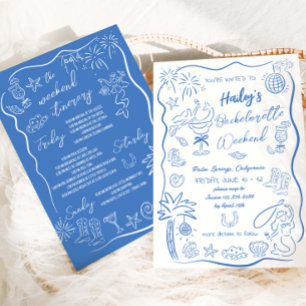 Beach Coastal Cowgirl Bachelorette Hen Weekend Invitation