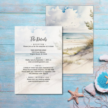 Beach Coastal Destination Wedding Details Enclosure Card by TheBeachBum at Zazzle
