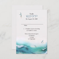 Beach Coastal Destination Wedding RSVP